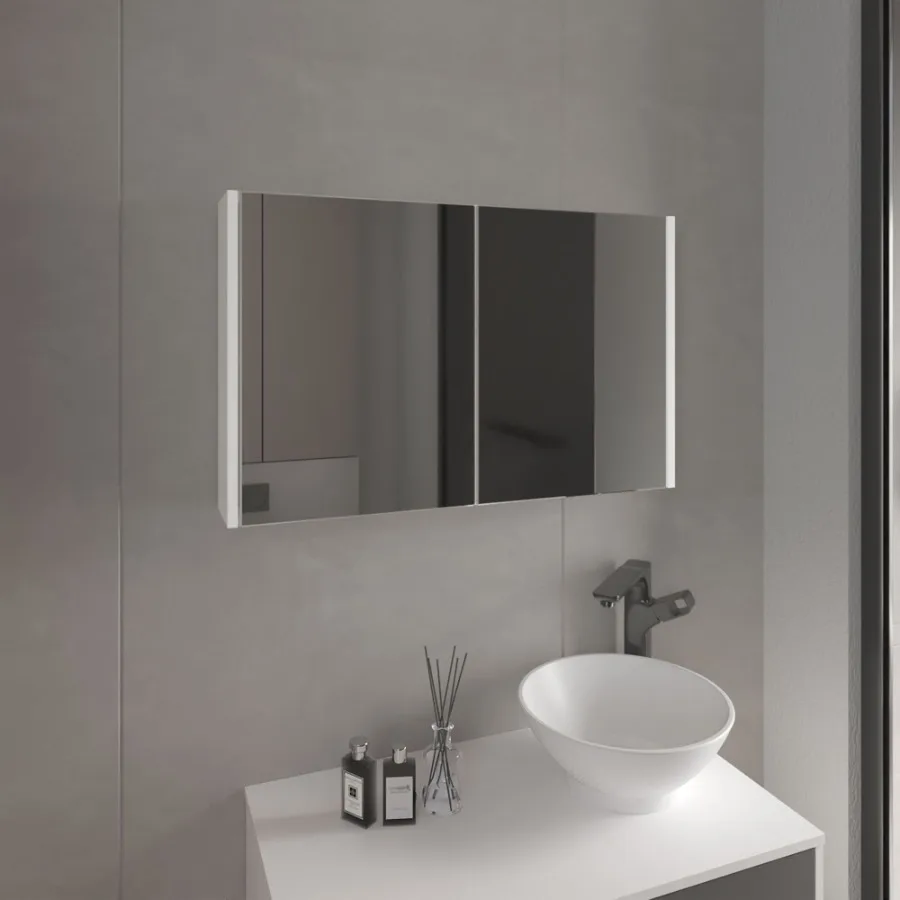 Bouti 19.7 H x 31.5 W Double Door Mirror Medicine Cabinet Three interior Shelves for Bathroom Kitchen White
Bouti 19.7 H x 31.5 W Double Door Mirror Medicine Cabinet Three interior Shelves for Bathroom Kitchen White