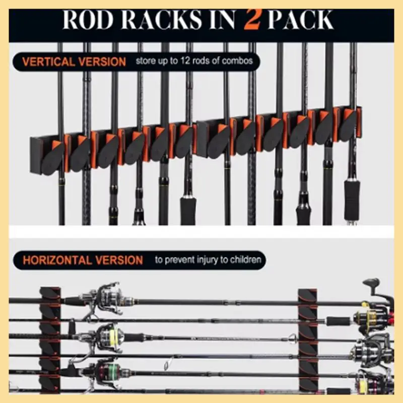 AA90-6-Rod Rack Wall Mount Fishing Rod Holders Vertical Sturdy Space Saving Easy Install Pole Holder Fishing Accessories
AA90-6-Rod Rack Wall Mount Fishing Rod Holders Vertical Sturdy Space Saving Easy Install Pole Holder Fishing Accessories
