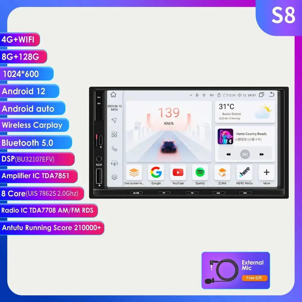 7"7862 Android Auto Car radio Screen DSP Carplay Universal multimedia player for Vw Skoda Fiat Honda Toyota Ford 2din headUnit
7"7862 Android Auto Car radio Screen DSP Carplay Universal multimedia player for Vw Skoda Fiat Honda Toyota Ford 2din headUnit