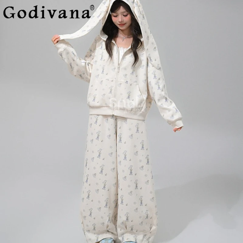 Sweet Style Rabbit Ear Hooded Jacket Set Women Spring New Loose Slimming Hoodies Suits Female Japanese Style Sweet Outfits
Sweet Style Rabbit Ear Hooded Jacket Set Women Spring New Loose Slimming Hoodies Suits Female Japanese Style Sweet Outfits