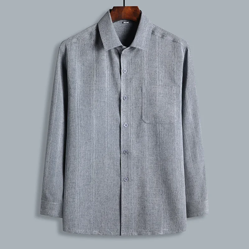 Men's Long Sleeve Single-breasted Lapel Shirt Breathable Casual Cardigan Coats Chinese Style Middle-aged and Elderly Shirts
Men's Long Sleeve Single-breasted Lapel Shirt Breathable Casual Cardigan Coats Chinese Style Middle-aged and Elderly Shirts