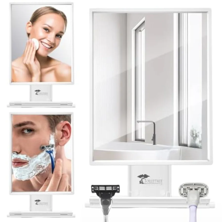 Fogless Shower Mirror for Shaving and Makeup - Adjustable - Anti-Fog Mirror with Squeegee
Fogless Shower Mirror for Shaving and Makeup - Adjustable - Anti-Fog Mirror with Squeegee