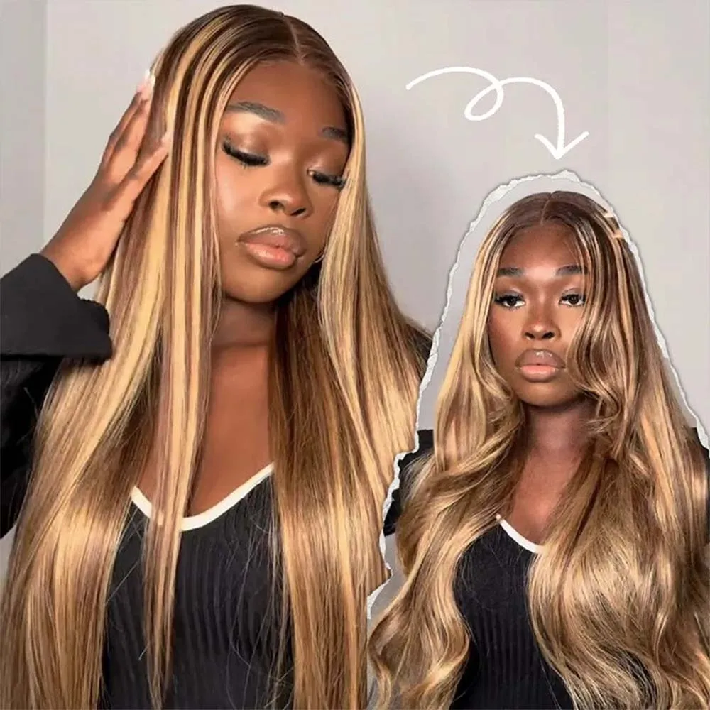 30 40 Inch Honey Blonde Ombre Lace Front Wig Human Hair 13x4 HD Lace Front Wig P4/27 Highlight Ombre Body Wave Lace Front Wigs
30 40 Inch Honey Blonde Ombre Lace Front Wig Human Hair 13x4 HD Lace Front Wig P4/27 Highlight Ombre Body Wave Lace Front Wigs