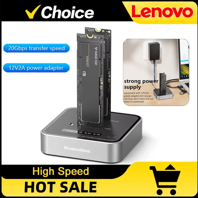 Клонер для двухдисковых M.2 NVMe SSD-накопителей Lenovo, USB 3.2 Type-C, 20 Гбит/с, для клона в офлайн-режиме, корпус для NVMe PCIe
Клонер для двухдисковых M.2 NVMe SSD-накопителей Lenovo, USB 3.2 Type-C, 20 Гбит/с, для клона в офлайн-режиме, корпус для NVMe PCIe