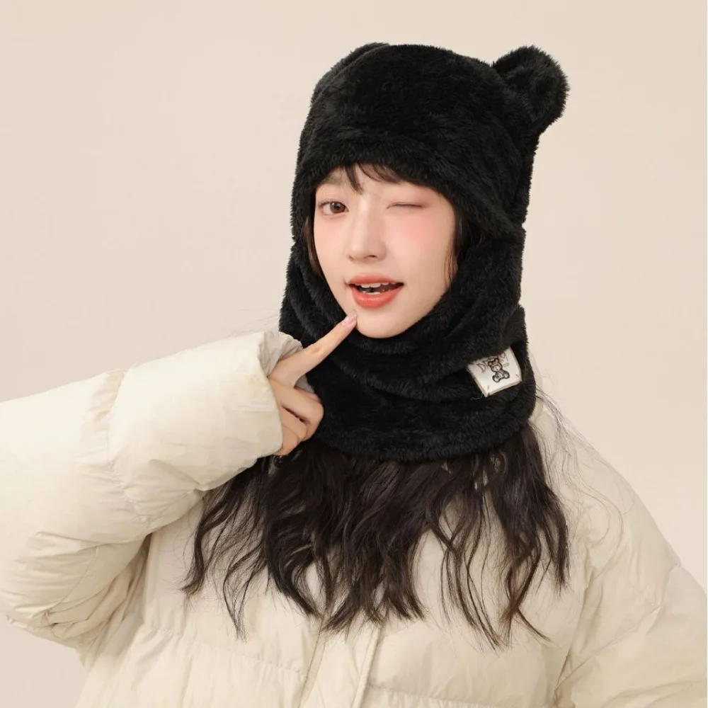 Casual Korean Style Bear Cap Scarf Set Keep Warm Thick Winter Pullover Cap Neck Protection Solid Color Beanies Cap Outdoor
Casual Korean Style Bear Cap Scarf Set Keep Warm Thick Winter Pullover Cap Neck Protection Solid Color Beanies Cap Outdoor