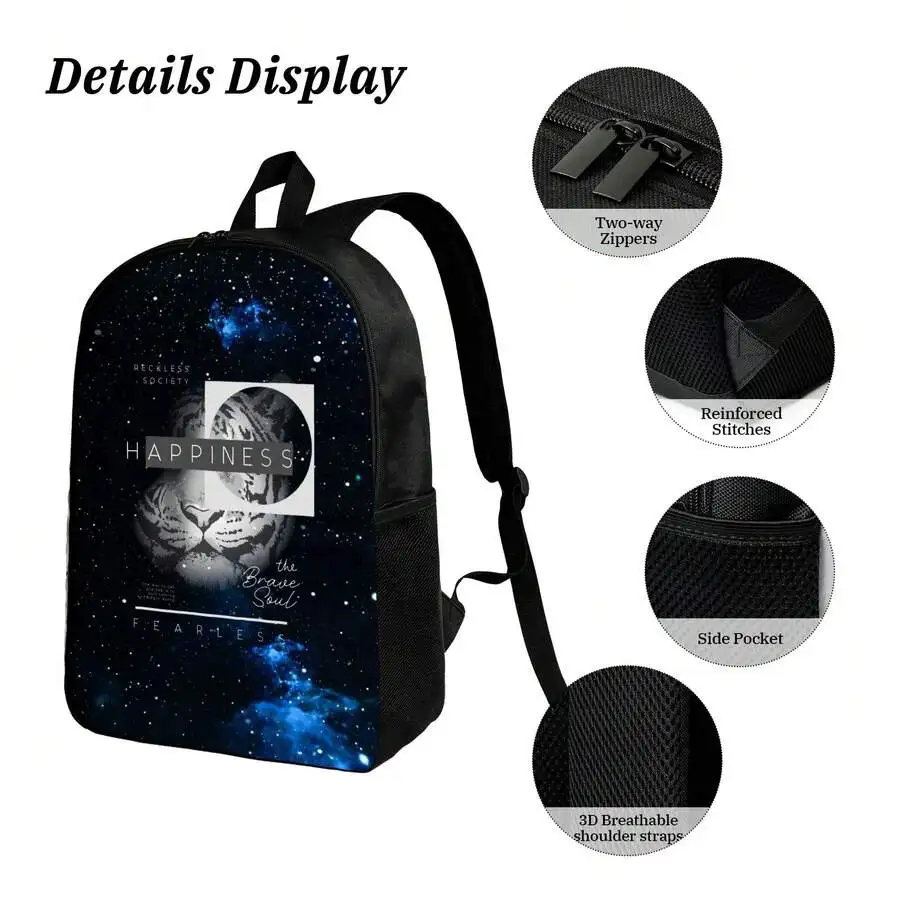 Galaxy Tiger Print Backpack With Two-Way Zippers And Breathable Straps
Galaxy Tiger Print Backpack With Two-Way Zippers And Breathable Straps