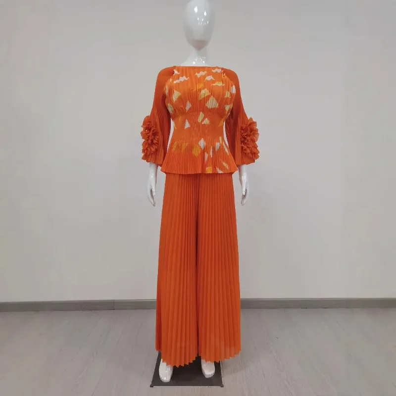GGHK 2025 Spring Autumn New Women 2-piece Round Neck Long-sleeved Printed Top High Waist Casual Loose Folded Wide Leg Pants
GGHK 2025 Spring Autumn New Women 2-piece Round Neck Long-sleeved Printed Top High Waist Casual Loose Folded Wide Leg Pants