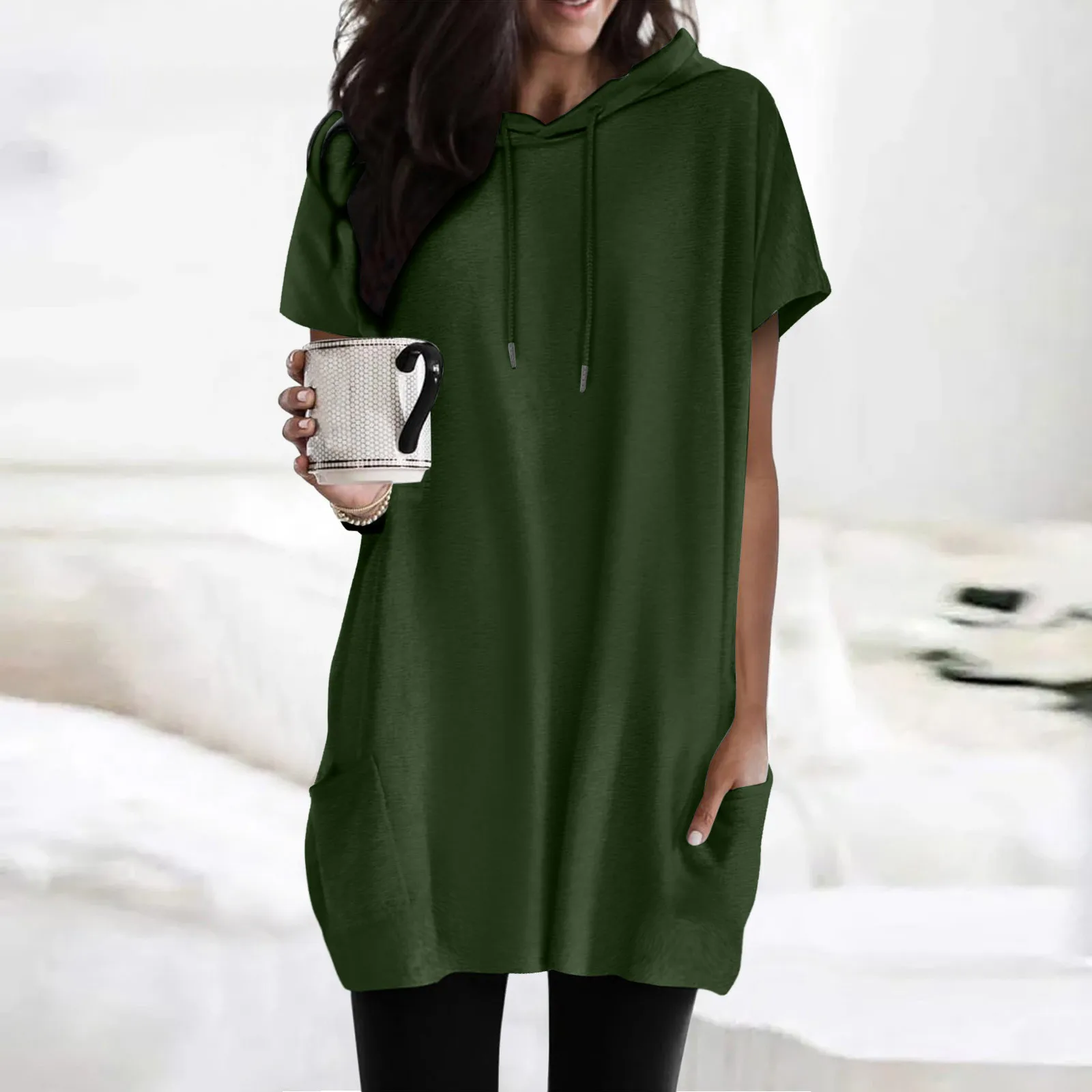 Women Long T-Shirts Summer Casual Solid Loose Pullover Crewneck Shirts Short Sleeve Loose Tops Blouse With Pockets Lady Pullover
Women Long T-Shirts Summer Casual Solid Loose Pullover Crewneck Shirts Short Sleeve Loose Tops Blouse With Pockets Lady Pullover