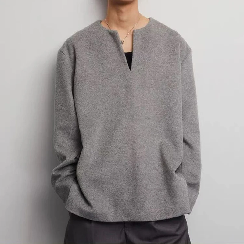 Autumn Winter Men V Neck Long Sleeve Sweatshirts Thickened Velvet Keep Warm Fashion Casual All-match 2xl Oversized Clothing Grey
Autumn Winter Men V Neck Long Sleeve Sweatshirts Thickened Velvet Keep Warm Fashion Casual All-match 2xl Oversized Clothing Grey