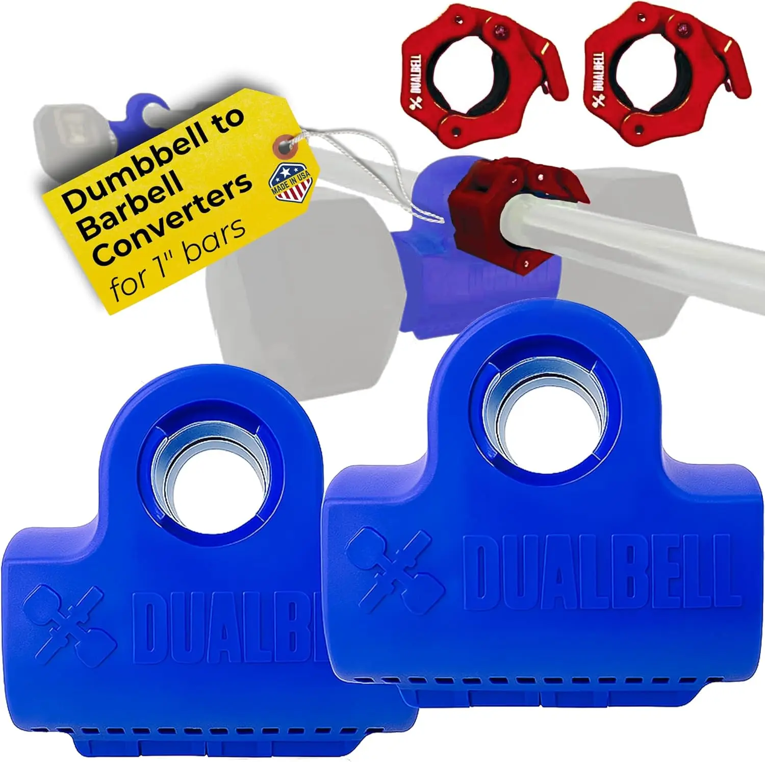 Dumbbell to Barbell Adapter Set for 1" Standard Bars, 250lb Capacity - Versatile Home Gym Equipment
Dumbbell to Barbell Adapter Set for 1" Standard Bars, 250lb Capacity - Versatile Home Gym Equipment