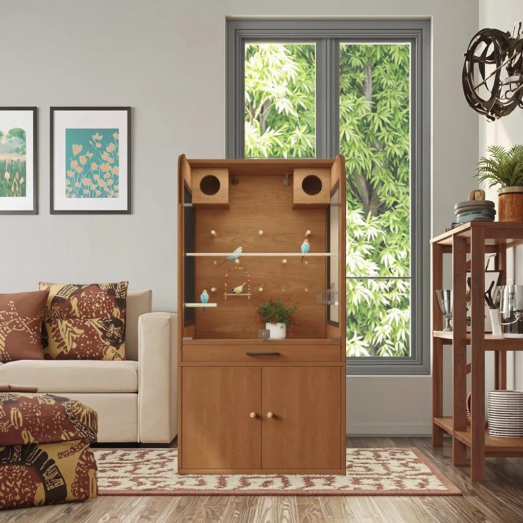 Luxury wooden bird cage, large parrot cage, glass aviary, with pigeon nest box, breeding cage, pet hotel bird accessories
Luxury wooden bird cage, large parrot cage, glass aviary, with pigeon nest box, breeding cage, pet hotel bird accessories