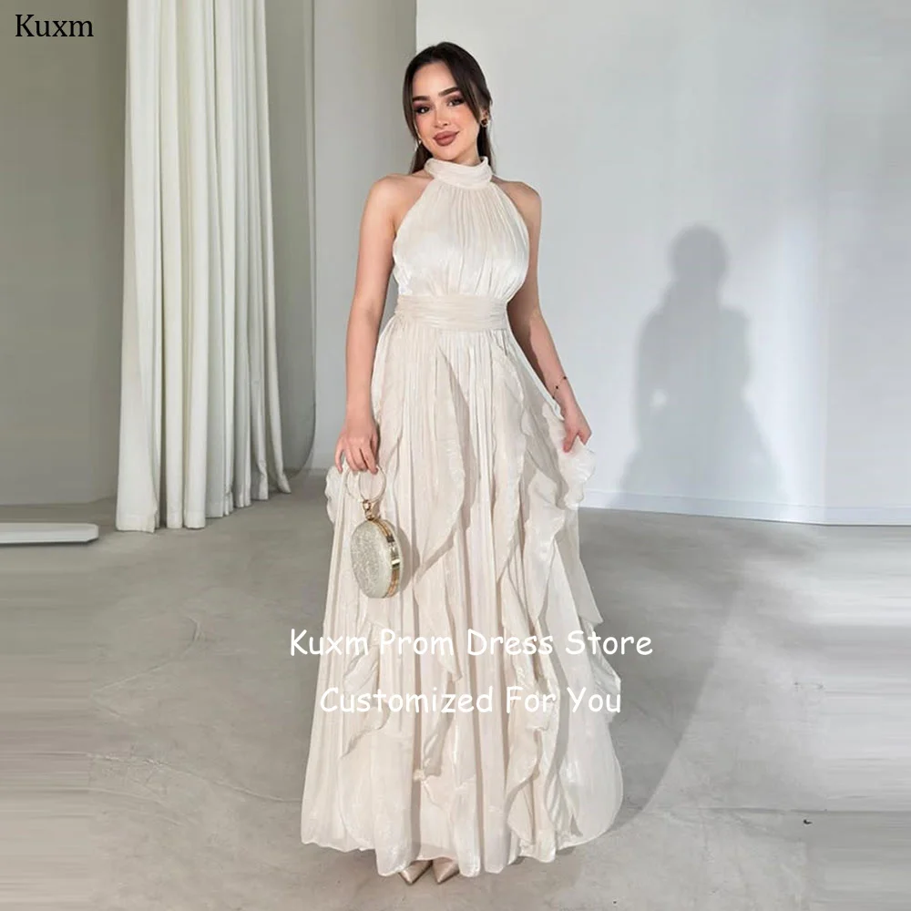 Kuxm Organza Formal Wedding Dresses Bride Halter Sleeveless Elegant Prom Gowns Floor Length Formal Vestidos De Novia Customized
Kuxm Organza Formal Wedding Dresses Bride Halter Sleeveless Elegant Prom Gowns Floor Length Formal Vestidos De Novia Customized