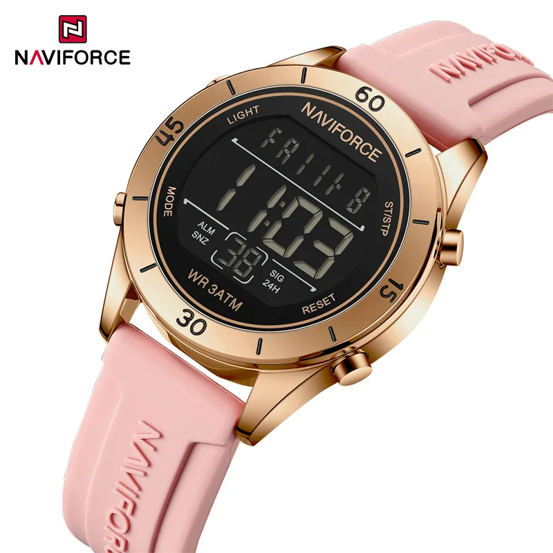 NAVIFORCE Original Fashionable Ladies Digital Wristwatch Silicone Strap 3ATM Waterproof Watches Luxury Women Female Gifts Clock
NAVIFORCE Original Fashionable Ladies Digital Wristwatch Silicone Strap 3ATM Waterproof Watches Luxury Women Female Gifts Clock