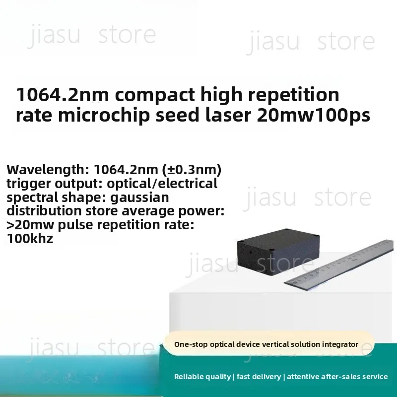 High Repetition Rate Microchip Laser Seed Source, 1064.2nm, 20 mW Average Power, 100 ps Pulse Width
High Repetition Rate Microchip Laser Seed Source, 1064.2nm, 20 mW Average Power, 100 ps Pulse Width