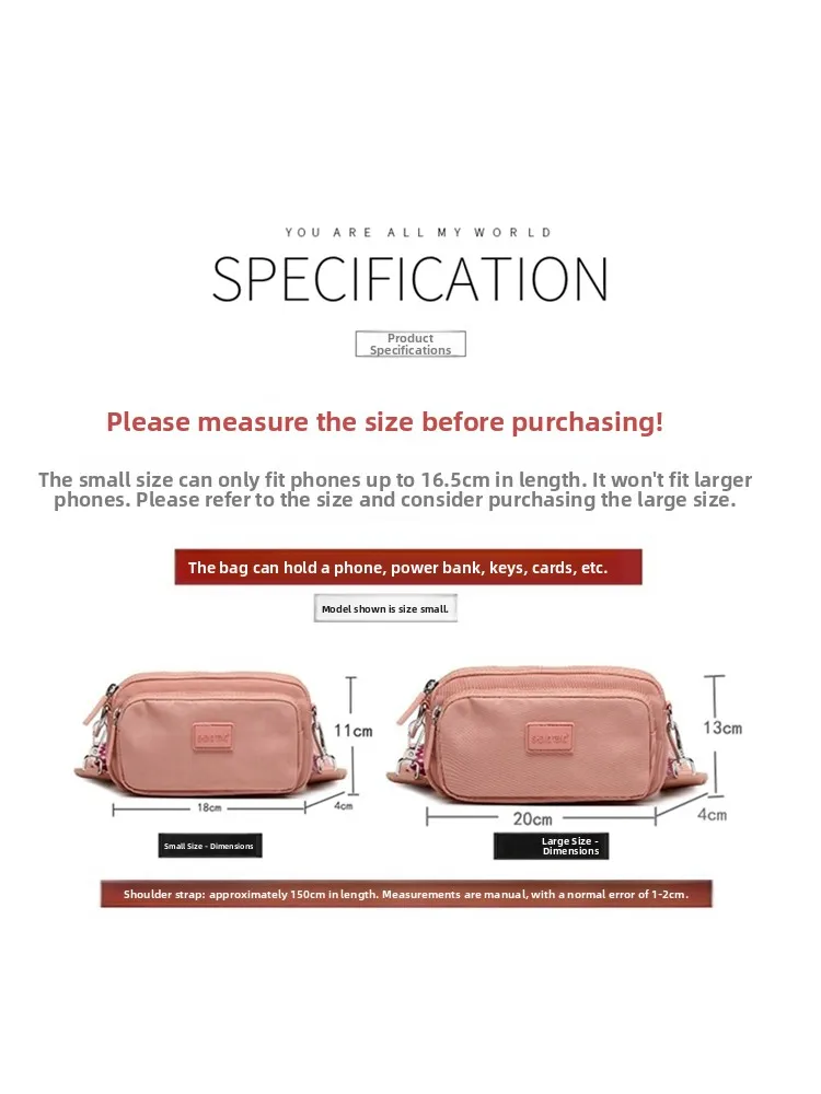 Faionable Small Square Bag Crossbody Phone Case Women's Bag Soft Handle Envelope Sle Casual Leisure Nylon Fabric Zipper C...
Faionable Small Square Bag Crossbody Phone Case Women's Bag Soft Handle Envelope Sle Casual Leisure Nylon Fabric Zipper C...