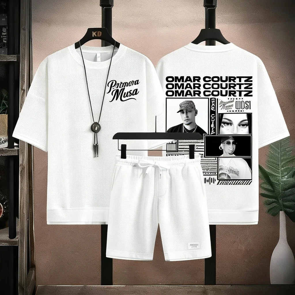 Men's Waffle Tracksuit Omar Courtz Rapper Graphic T-Shirt And Drawstring Shorts Casual Latin Hip Hop Outfit 2026
Men's Waffle Tracksuit Omar Courtz Rapper Graphic T-Shirt And Drawstring Shorts Casual Latin Hip Hop Outfit 2026