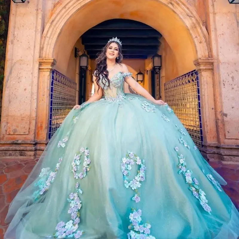 Light Green Princess Quinceanera Dress Ball Gown Off The Shoulder Lace Applique Beading Tull Corset Sweet 16 Vestido 15 De Años
Light Green Princess Quinceanera Dress Ball Gown Off The Shoulder Lace Applique Beading Tull Corset Sweet 16 Vestido 15 De Años
