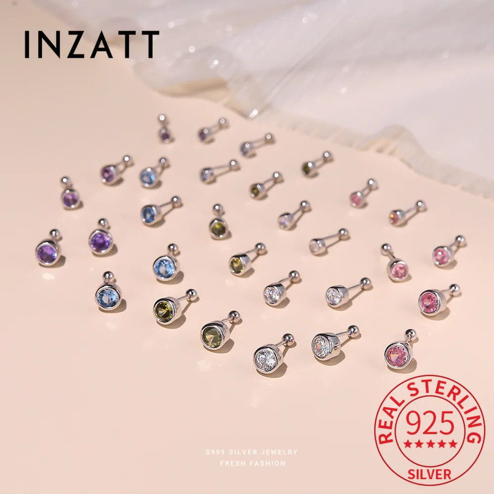 INZATT Real 925 Sterling Silver Sparkling Zircon Round Mini Stud Earrings for Women OL Fine Jewelry Light Luxury Accessories
INZATT Real 925 Sterling Silver Sparkling Zircon Round Mini Stud Earrings for Women OL Fine Jewelry Light Luxury Accessories