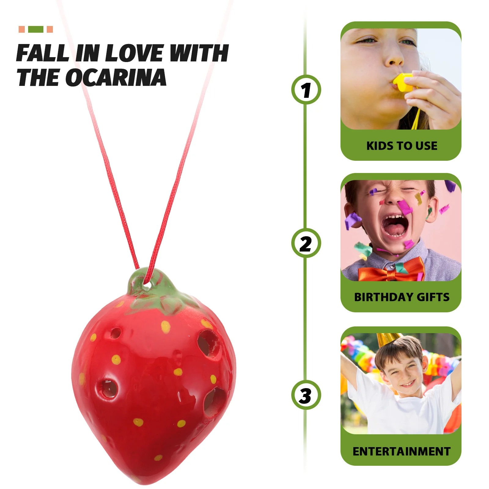 1Set Ceramic 6-Hole Strawberry Ocarina Beginner Practice Portable Children's Musical Instrument Ceramic Ocarina 
1Set Ceramic 6-Hole Strawberry Ocarina Beginner Practice Portable Children's Musical Instrument Ceramic Ocarina