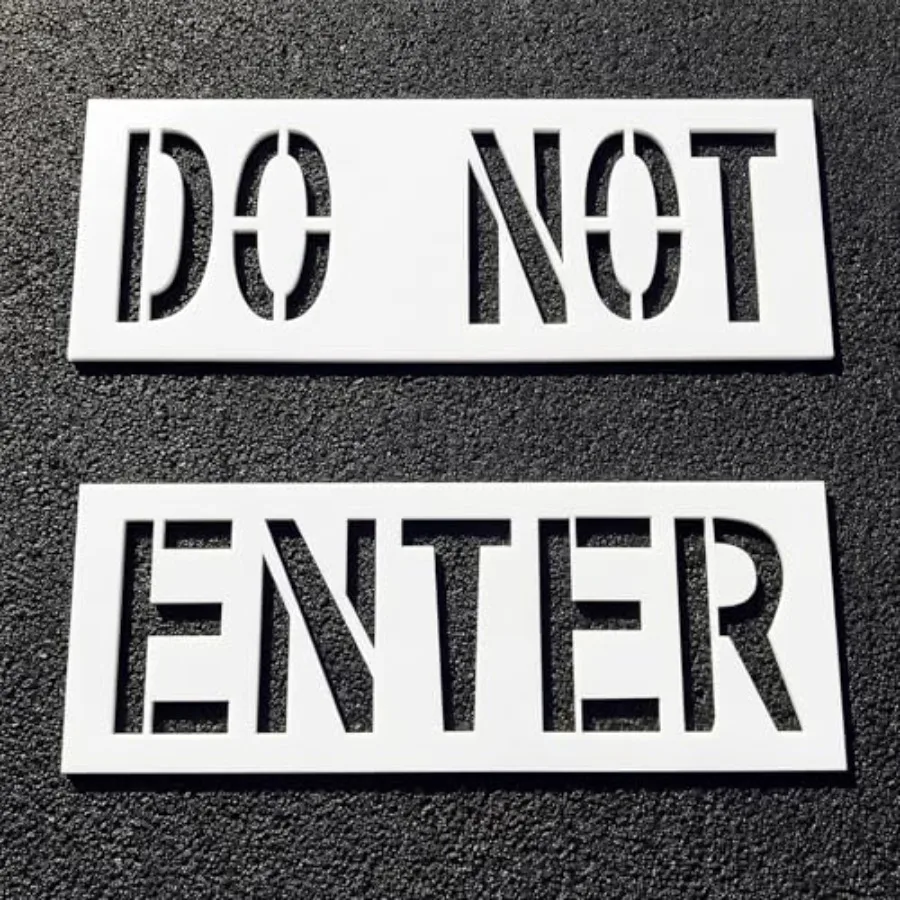 Do Not Enter Parking Lot Stencil with 12" Letter Height 8" Wide, 60"x18" and 54"x18" 1/16" Thick LDPE - Reusable Traffic Direct
Do Not Enter Parking Lot Stencil with 12" Letter Height 8" Wide, 60"x18" and 54"x18" 1/16" Thick LDPE - Reusable Traffic Direct
