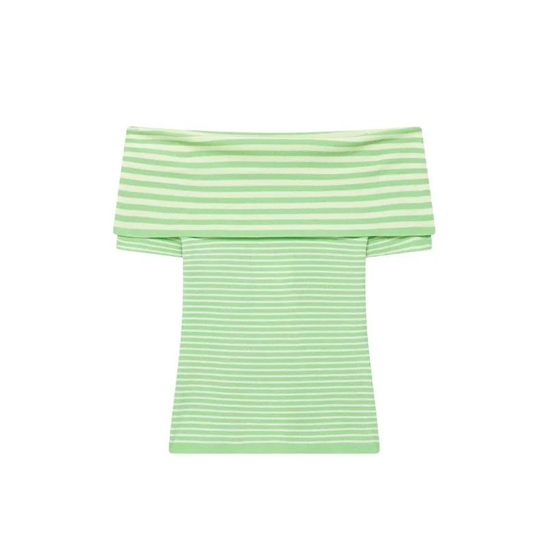 Summer Women's Striped Off Shoulder Knitted Top 2026 New Fashion Casual Sweater Top Elegant Women's Sweater
Summer Women's Striped Off Shoulder Knitted Top 2026 New Fashion Casual Sweater Top Elegant Women's Sweater