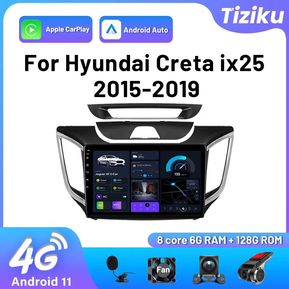 Беспроводная Автомагнитола CarPlay на Android 11 для Hyundai Creta ix25 2015-2019, автомобильное стерео радио, мультимедийный видеоплеер, навигация GPS
Беспроводная Автомагнитола CarPlay на Android 11 для Hyundai Creta ix25 2015-2019, автомобильное стерео радио, мультимедийный видеоплеер, навигация GPS