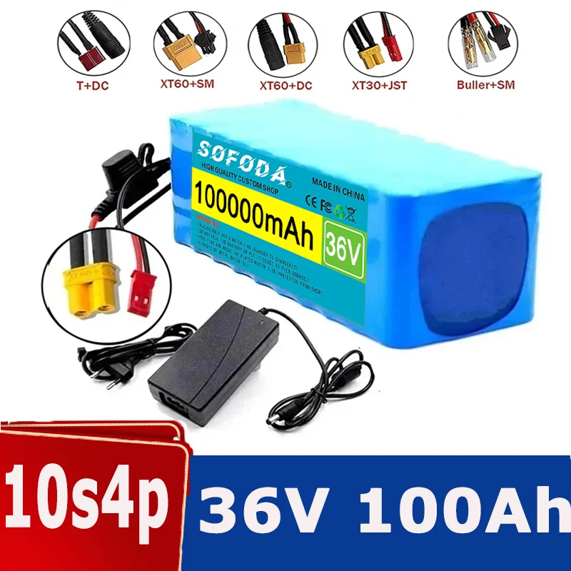 36V 100Ah battery 18650 10S4P 500W high power batteries 42V 100000mAh with BMS Protection+Charger
36V 100Ah battery 18650 10S4P 500W high power batteries 42V 100000mAh with BMS Protection+Charger