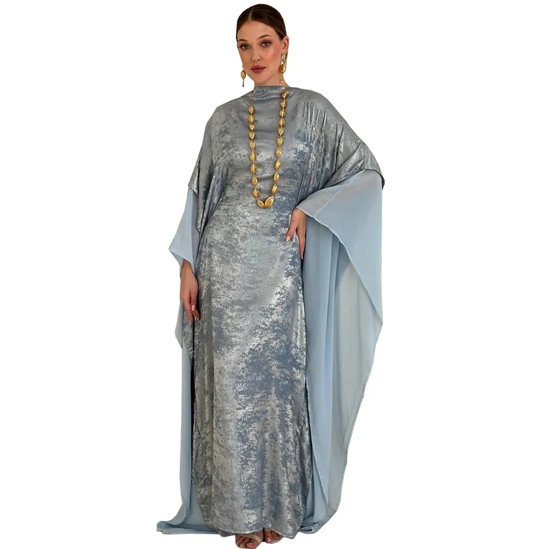 Ramadan Islamic Muslim luxury fashion Dubai summer European and American women's hot stamping dress long skirt pullover dress
Ramadan Islamic Muslim luxury fashion Dubai summer European and American women's hot stamping dress long skirt pullover dress