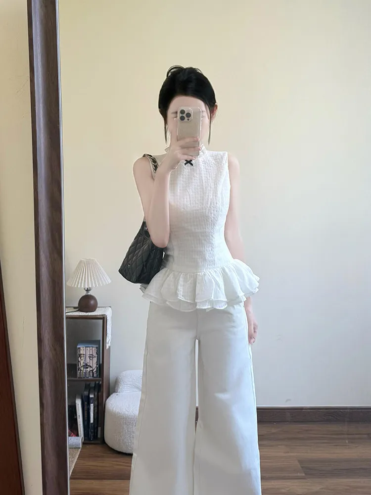 Gentle Wind White Lace Trim Sleeveless Women's Shirt Knot Waist Cinch Plaid Top Summer Commute Style Slim Fit round...
Gentle Wind White Lace Trim Sleeveless Women's Shirt Knot Waist Cinch Plaid Top Summer Commute Style Slim Fit round...