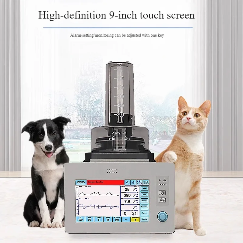 Veterinary Anesthesia Ventilator with Touch Screen - Automatic IPPV Respirator for Small Animals | Compatible with Anesthesia Ma