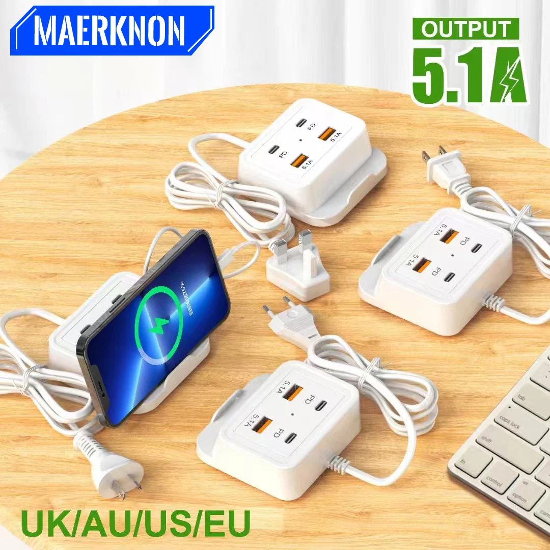 5.1A USB Charger 4 Ports Fast Charging PD Type C Wall Charger For iPhone Samsung Xiaomi Phone Quick Power Adapter EU/UK/US Plug
5.1A USB Charger 4 Ports Fast Charging PD Type C Wall Charger For iPhone Samsung Xiaomi Phone Quick Power Adapter EU/UK/US Plug