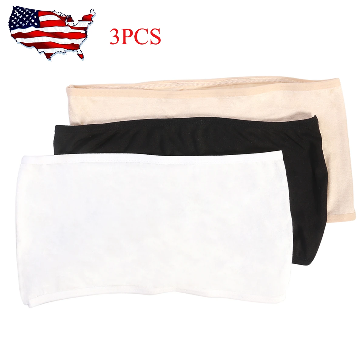 Women Elastic Strapless Bandeau Tube Tops No Pad Bra Black White Nude Size L Summer Underwear Seamless Bras
Women Elastic Strapless Bandeau Tube Tops No Pad Bra Black White Nude Size L Summer Underwear Seamless Bras