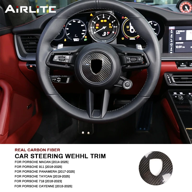Real Carbon Fiber For Porsche 911 718 Cayenne Taycan Macan Panamera 2014-2025 Car Steering Wheel Panel Trim Cover Accessories
Real Carbon Fiber For Porsche 911 718 Cayenne Taycan Macan Panamera 2014-2025 Car Steering Wheel Panel Trim Cover Accessories