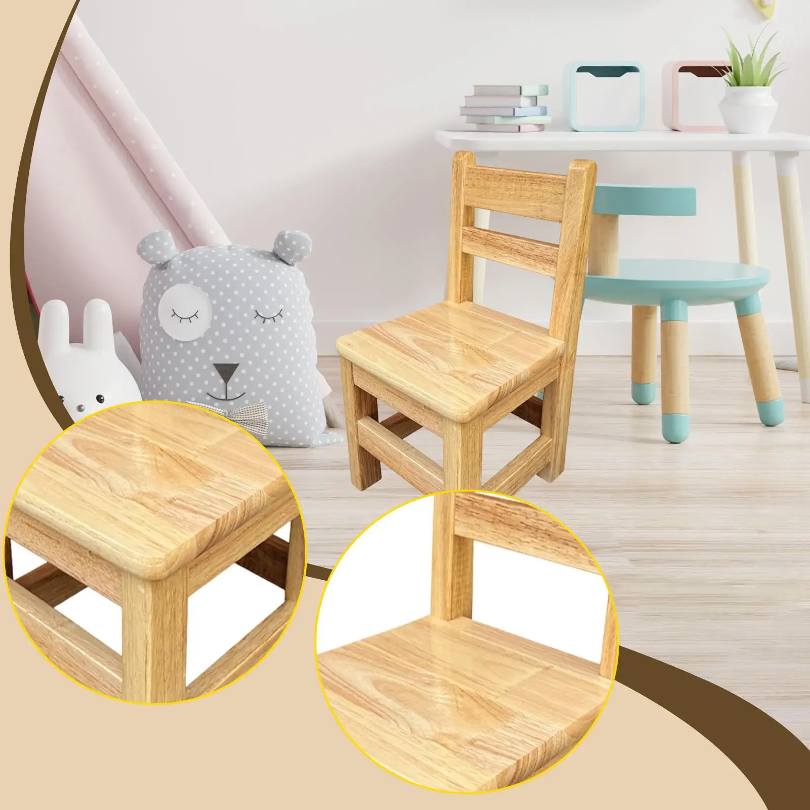 Kids Wooden Chair Sturdy Small Footstool Backrest Ottoman Sitting Stool Seat Chair Ladderback Fully Assembled for Living Room
Kids Wooden Chair Sturdy Small Footstool Backrest Ottoman Sitting Stool Seat Chair Ladderback Fully Assembled for Living Room