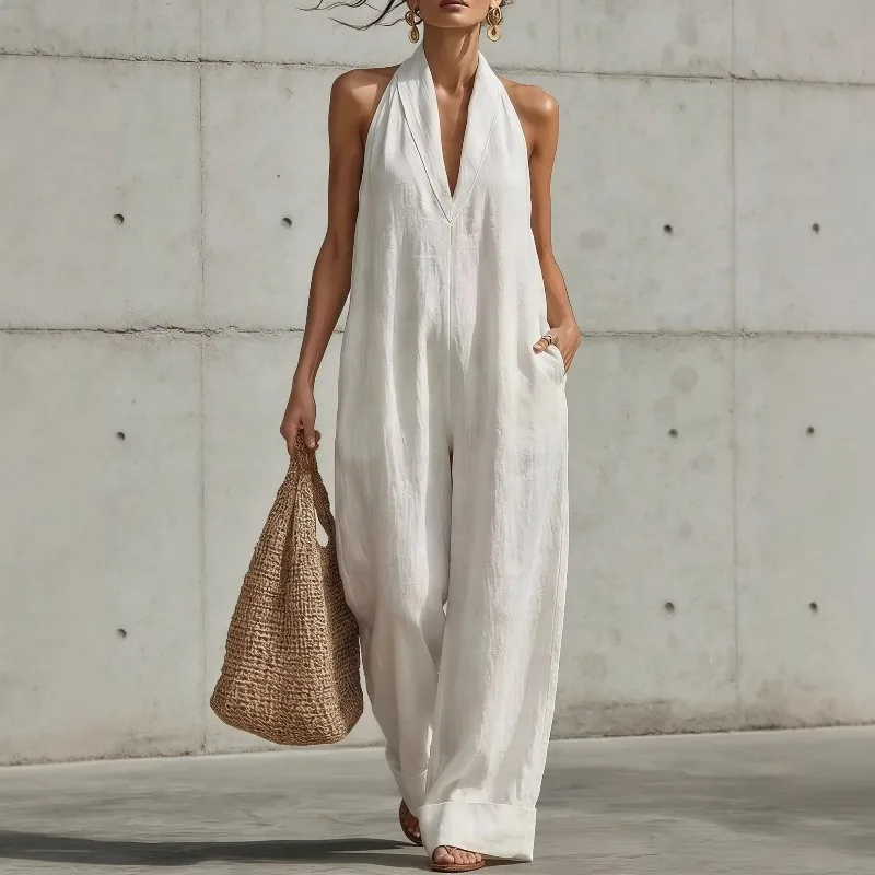 New Spring/Summer Style Cotton Linen Sleeveless Casual Jumpsuits Women European and American Cross-border Independent Station
New Spring/Summer Style Cotton Linen Sleeveless Casual Jumpsuits Women European and American Cross-border Independent Station