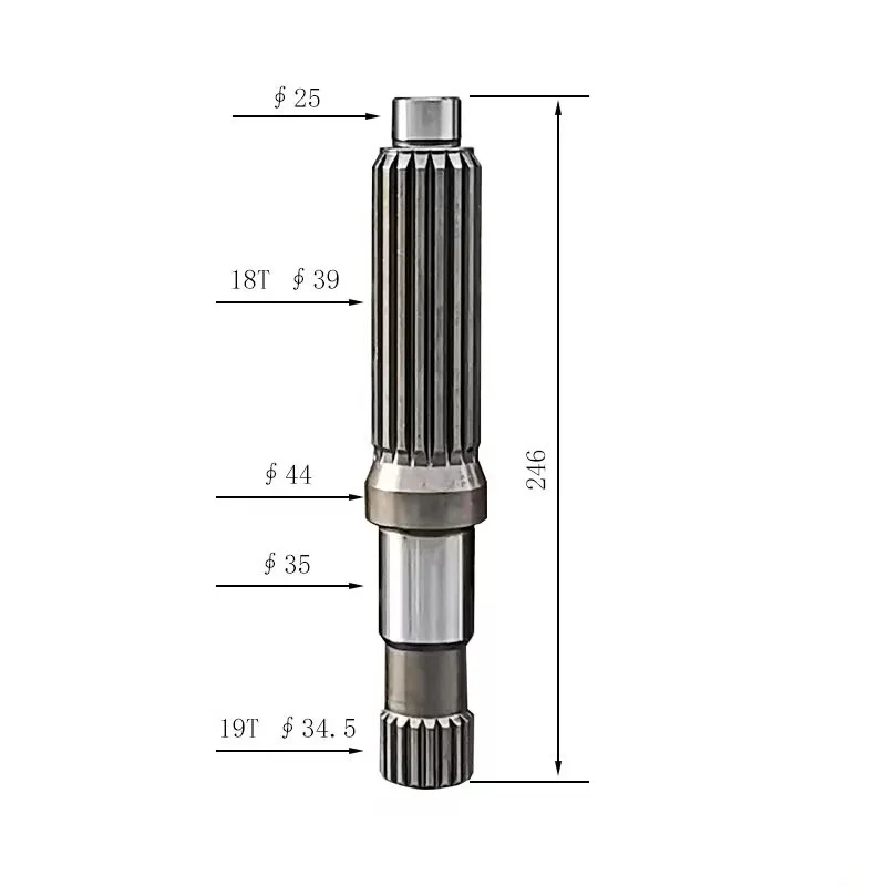 Suitable for Kato HD820R and Kobelco SK210-8 excavators Travel motor gear pump shaft / motor shaft 19/18 teeth
Suitable for Kato HD820R and Kobelco SK210-8 excavators Travel motor gear pump shaft / motor shaft 19/18 teeth