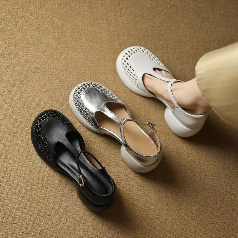 Женские плетеные сандалии на платформе 2026: Новые летние туфли Мэри Джейн с Т-образным ремешком, удобные повседневные женские туфли с вырезами
Женские плетеные сандалии на платформе 2026: Новые летние туфли Мэри Джейн с Т-образным ремешком, удобные повседневные женские туфли с вырезами