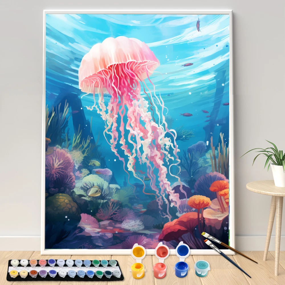 Digital Acrylic Painting Kit DIY Beautiful Pink Jellyfish Hand Art Canvas Hand Painted Home Decor Personalized Surprise Gift
Digital Acrylic Painting Kit DIY Beautiful Pink Jellyfish Hand Art Canvas Hand Painted Home Decor Personalized Surprise Gift