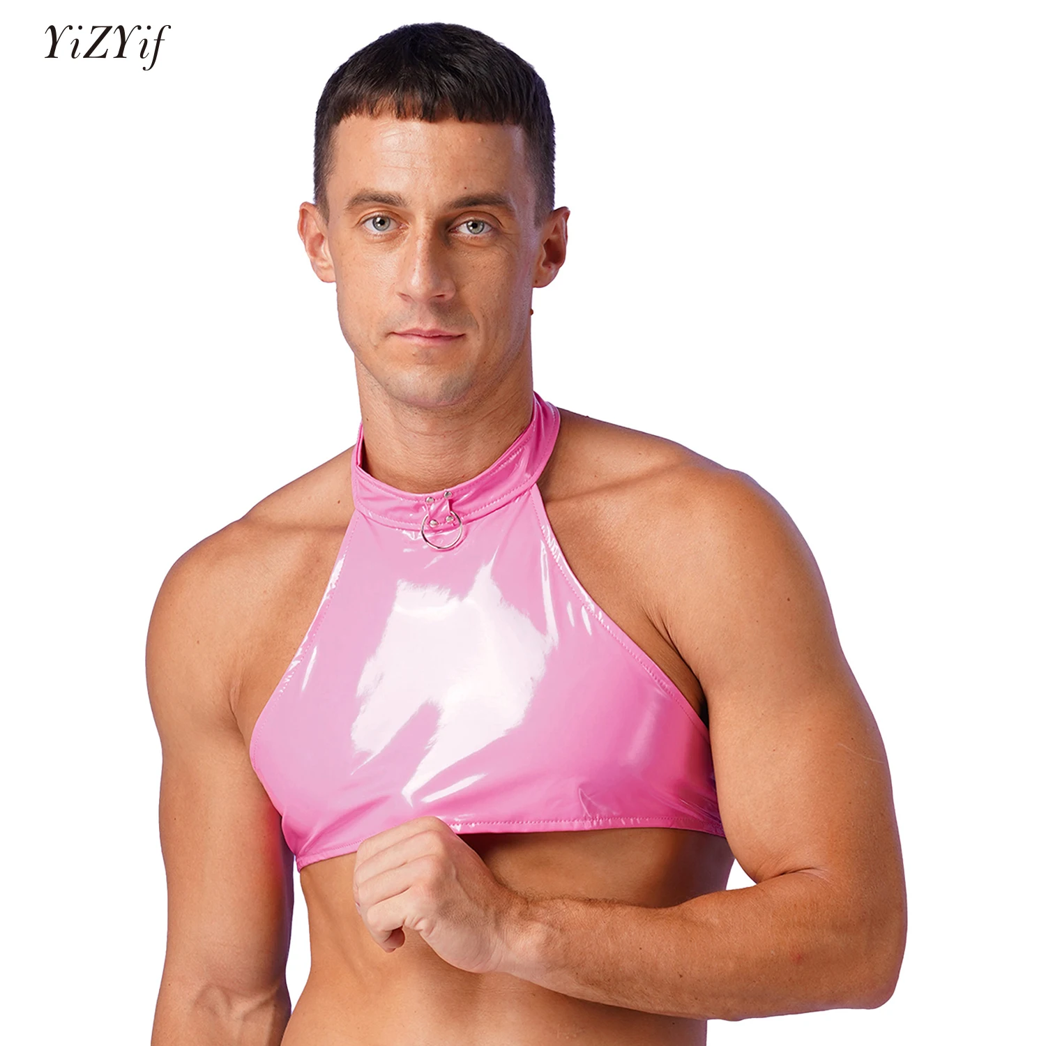 Mens Fashion O Ring Vest Tops Backless Sleeveless Patent Leather Crop Top for Party Club Music Festival Pole Dancing Costume
Mens Fashion O Ring Vest Tops Backless Sleeveless Patent Leather Crop Top for Party Club Music Festival Pole Dancing Costume