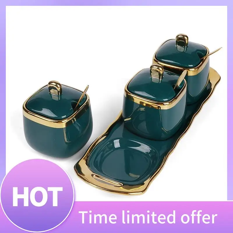 B69C 3Pcs Condiment Pots Porcelain Sugar Bowls Decorative Gold Salt Containers Pepper Boxes Kitchen Spice Jars
B69C 3Pcs Condiment Pots Porcelain Sugar Bowls Decorative Gold Salt Containers Pepper Boxes Kitchen Spice Jars