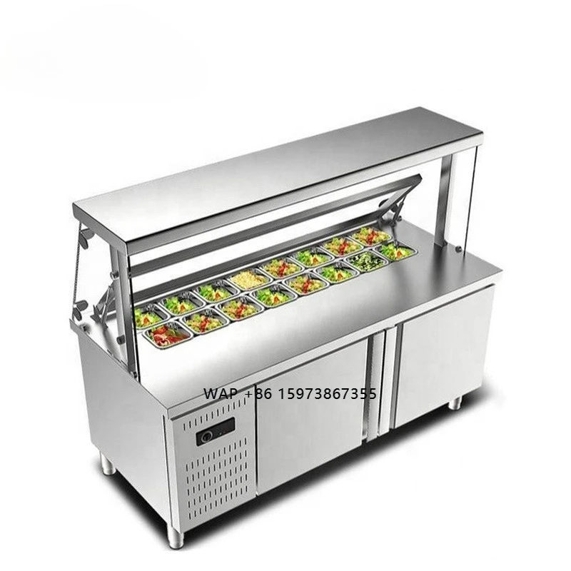 Commercial high-quality single-temperature stainless steel salad bar refrigerator with dining room kitchen glass cover
Commercial high-quality single-temperature stainless steel salad bar refrigerator with dining room kitchen glass cover