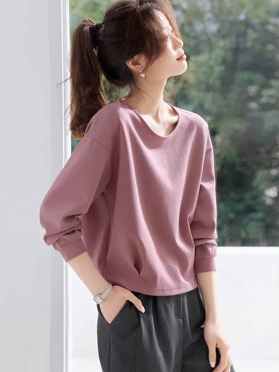 Casual Long Sleeve Sweatshirt Women's Loose Fit round Neck Commute Slimming Short Style Spring Autumn New Fashion Ladies' Wear
Casual Long Sleeve Sweatshirt Women's Loose Fit round Neck Commute Slimming Short Style Spring Autumn New Fashion Ladies' Wear