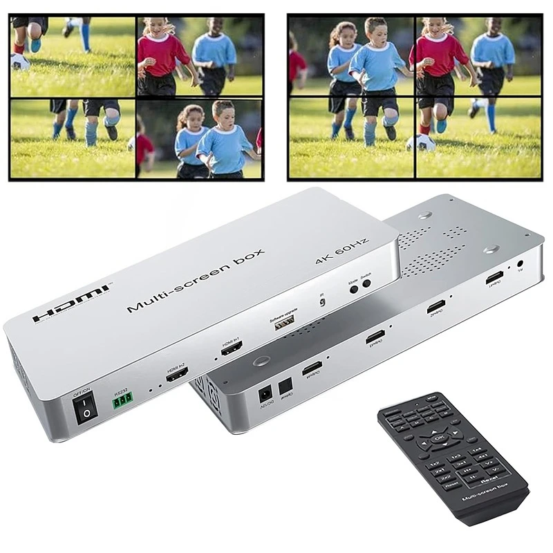 4K60Hz 2x2 Multi Screen Splicing Box 1x2 1x3 1x4 HDMI Video Wall Controller Processor TV Splicer Picture Mirror PIP Bezel Adjust
4K60Hz 2x2 Multi Screen Splicing Box 1x2 1x3 1x4 HDMI Video Wall Controller Processor TV Splicer Picture Mirror PIP Bezel Adjust
