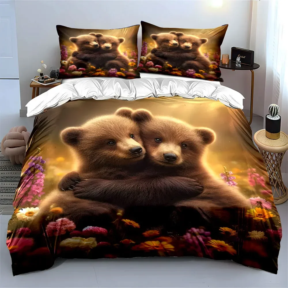 Cute Bear Set for Home Decor Bedding Set with 1 Duvet Cover 2 Pillowcases Single Double King Queen, Gift
Cute Bear Set for Home Decor Bedding Set with 1 Duvet Cover 2 Pillowcases Single Double King Queen, Gift