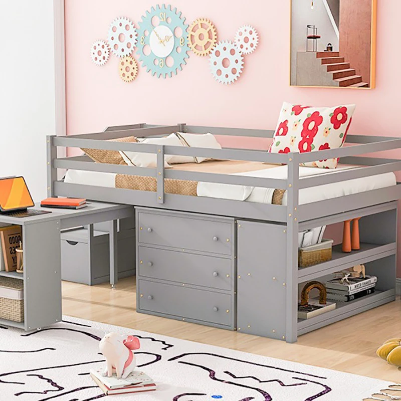 Europe Designs Children's Bedroom Furniture Solid Wood Twin Size Kids Loft Bed with Stairs Storage Book Shelf Cabinet
Europe Designs Children's Bedroom Furniture Solid Wood Twin Size Kids Loft Bed with Stairs Storage Book Shelf Cabinet