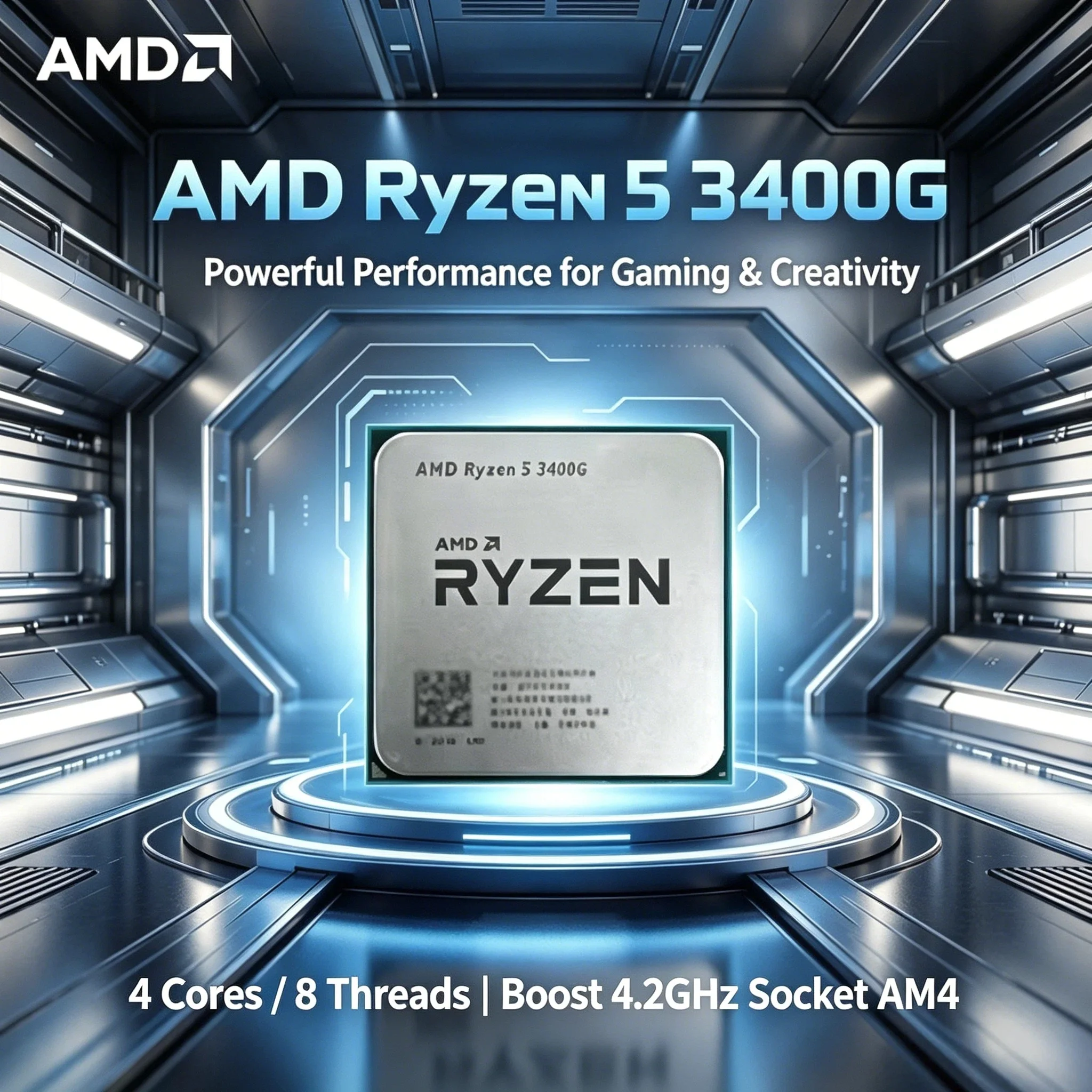 AMD Ryzen 5 3400G AM4 4 Core 8 Thread APU 3.7GHz Up To 4.2GHz Vega 11 IGPU 65W Desktop CPU for Gaming Office Pro Max Ultra
AMD Ryzen 5 3400G AM4 4 Core 8 Thread APU 3.7GHz Up To 4.2GHz Vega 11 IGPU 65W Desktop CPU for Gaming Office Pro Max Ultra