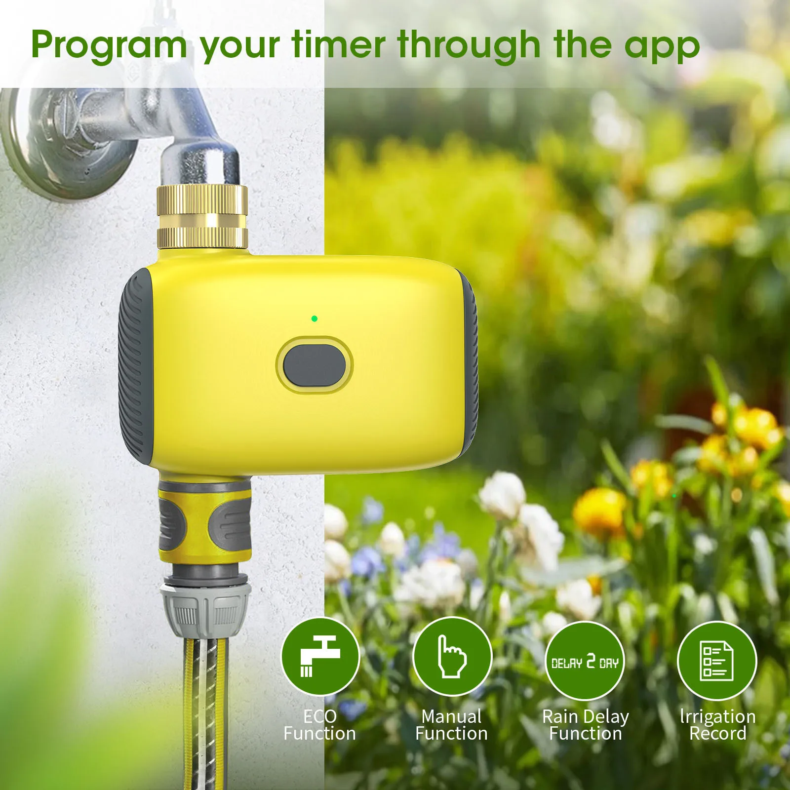 Tuya WiFi Smart Water Valve Controller, Automatic Timing Watering Device for Garden Lawn Yard Irrigation
Tuya WiFi Smart Water Valve Controller, Automatic Timing Watering Device for Garden Lawn Yard Irrigation