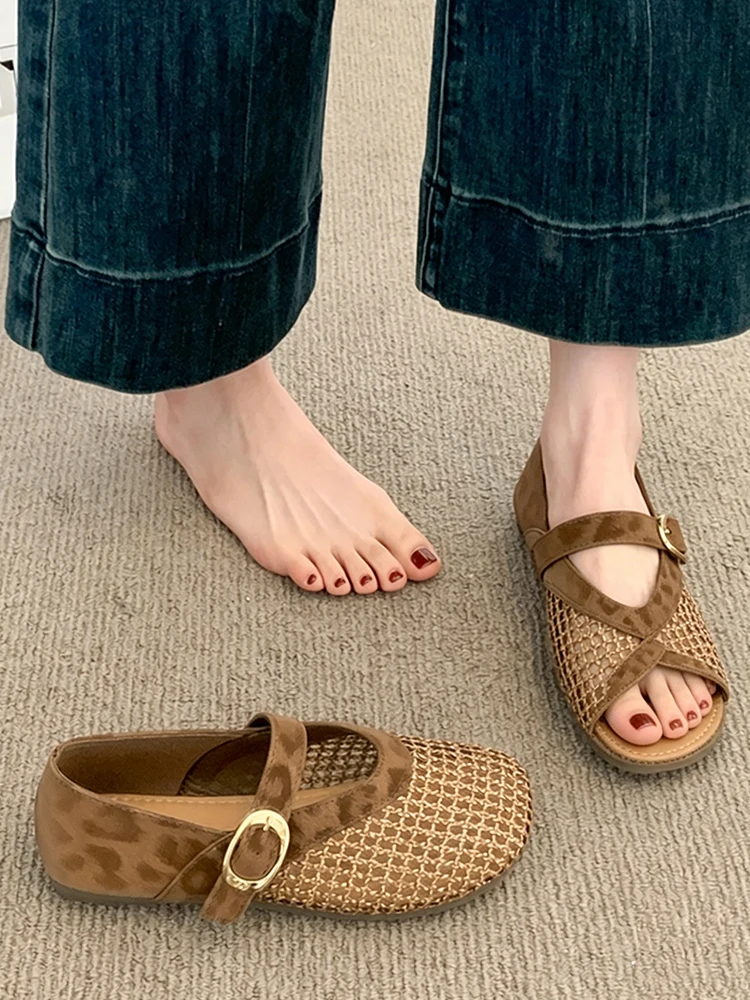 Mary Jane Flat Shoes Women's Soft Bottom Woven Fishing Net Hollow out Summer New Style Fashion Single Shoes Breathable Sandals
Mary Jane Flat Shoes Women's Soft Bottom Woven Fishing Net Hollow out Summer New Style Fashion Single Shoes Breathable Sandals