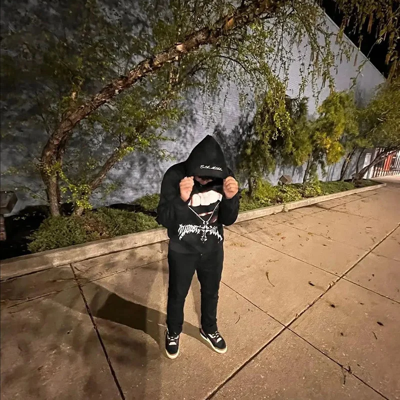 Winter/Autumn Y2K Men's Black Hoodie Cross Pendant Print Trendy Gothic Punk Style Loose Hooded Sweatshirt 2025 New
Winter/Autumn Y2K Men's Black Hoodie Cross Pendant Print Trendy Gothic Punk Style Loose Hooded Sweatshirt 2025 New