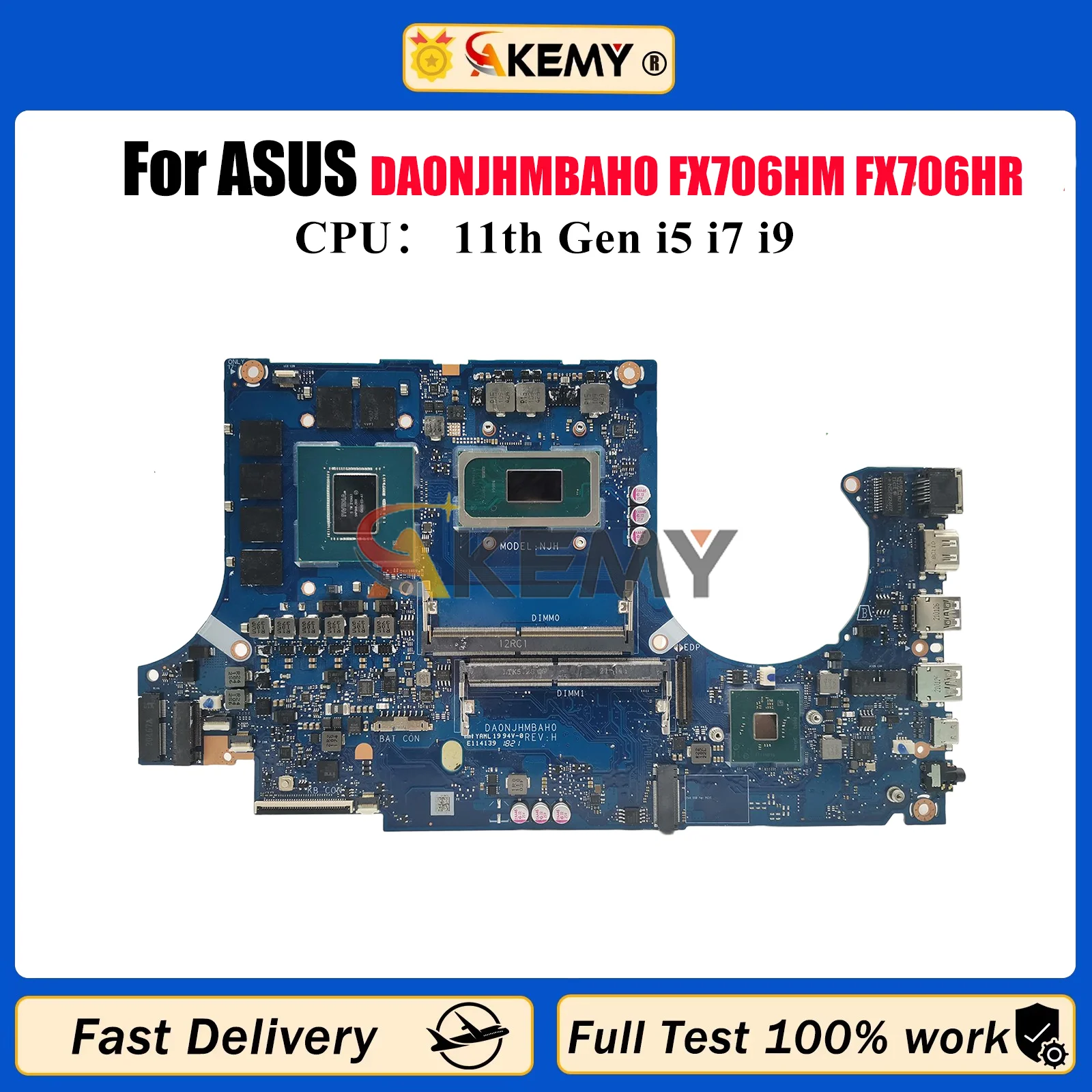 DA0NJHMBAH0 Материнская плата для ноутбука ASUS TUF Gaming FX506H FX706HM FX706HR Материнская плата с 11-го поколения i5 i7 i9 100% тест, ОК, быстрая доставка
DA0NJHMBAH0 Материнская плата для ноутбука ASUS TUF Gaming FX506H FX706HM FX706HR Материнская плата с 11-го поколения i5 i7 i9 100% тест, ОК, быстрая доставка